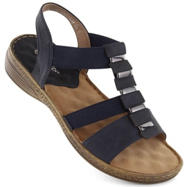 EVento W EVE405B slip-on sandaler med elastik, marineblå