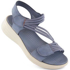 Komfortable velcro-sandaler eVento W EVE446B blå