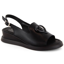Filippo W PAW534A kilesandaler i læder, sorte