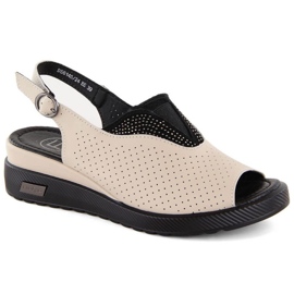 Gennembrudte lædersandaler Filippo W PAW537, beige