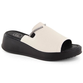 Læder kile muldyr Filippo W PAW538B beige