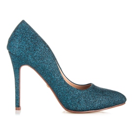 Ideal Shoes Glitterpumper på en stift blå