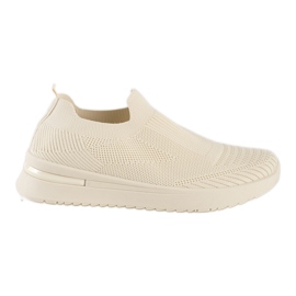 Beige slip-on sportssko