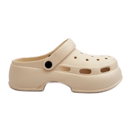 Dameflip-flops med massiv sål, Beige Danollia