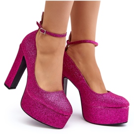 Flyfor Glitter Fuchsia højhælede pumper lyserød