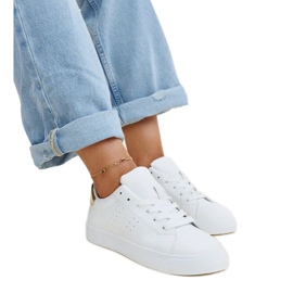 Hvide og guld Akila sneakers