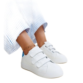 Hvide og blå velcro sneakers fra Samala