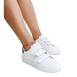 Hvide og grønne Samala velcro sneakers