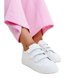 Hvide og sølv velcro sneakers fra Samala
