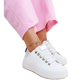 Hvide og sølv sneakers med Antonietta zirkoner