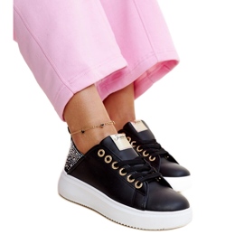 Sorte Antonietta sneakers med rhinestones