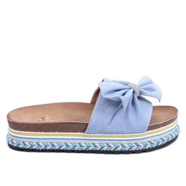 Korkflip-flops med farverig sål Servoz L.BLÅ
