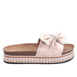 Korkflip-flops med farverig sål Servoz Beige
