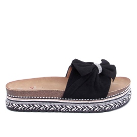 Kork flip-flops med farverig sål Servoz Black sort