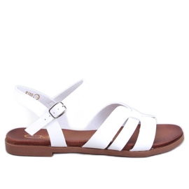 Manzo White flade sandaler til kvinder hvid