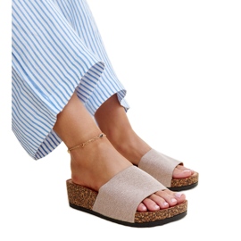 Mørke beige muldyr med en kork Naifene kile