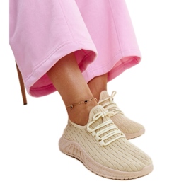 Milena sneakers i beige stof