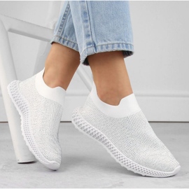 S.Barski Slip-on sportssko med rhinsten D&amp;A W OLI257B hvid