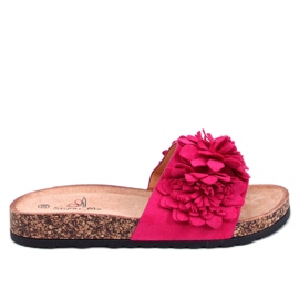 Kork flip-flops med Sebill Fuchsia blomster lyserød