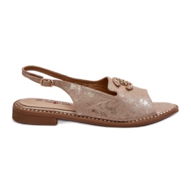 Damesandaler med dekoration S.Barski KV27-049 Guld gylden