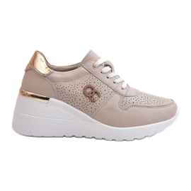 Kile-sneakers i læder til kvinder Beige S.Barski LR810