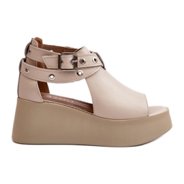 Zazoo 1732 lædersandaler, beige