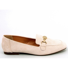 Rhona Beige loafers med spænde til kvinder