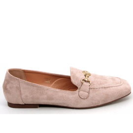 Rhona Khaki loafers med spænde til kvinder beige