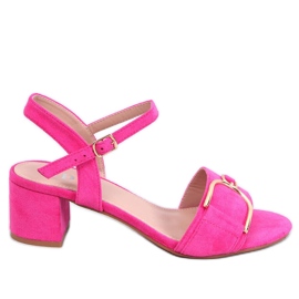 Parisy Fuchsia lavhælede sandaler lyserød