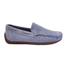 Slip-On Moccasins i ruskind til mænd Blue Rayan blå