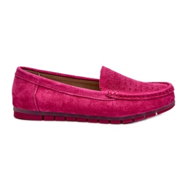 Ruskindsmokkasiner til kvinder Fuchsia S.Barski LR755 lyserød