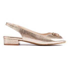 Guld elegante flade sandaler gylden