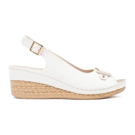 Hvide espadrille sandaler med lav kile