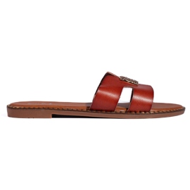 Brune flade flip-flops til kvinder