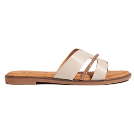 Elegante beige flip-flops til kvinder