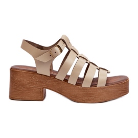 Zazoo 40410 lædersandaler til kvinder, beige