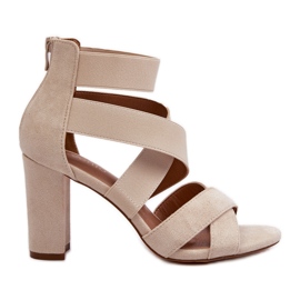 Dame højhælede sandaler med stropper Beige Obissa