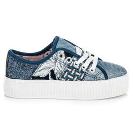 Kylie Sneakers på den abstrakte printplatform blå