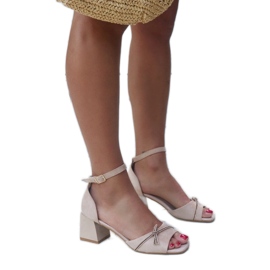 Højhælede sandaler med Asila læder indersål beige