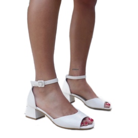 Højhælede sandaler med Sirin-læderindlæg beige