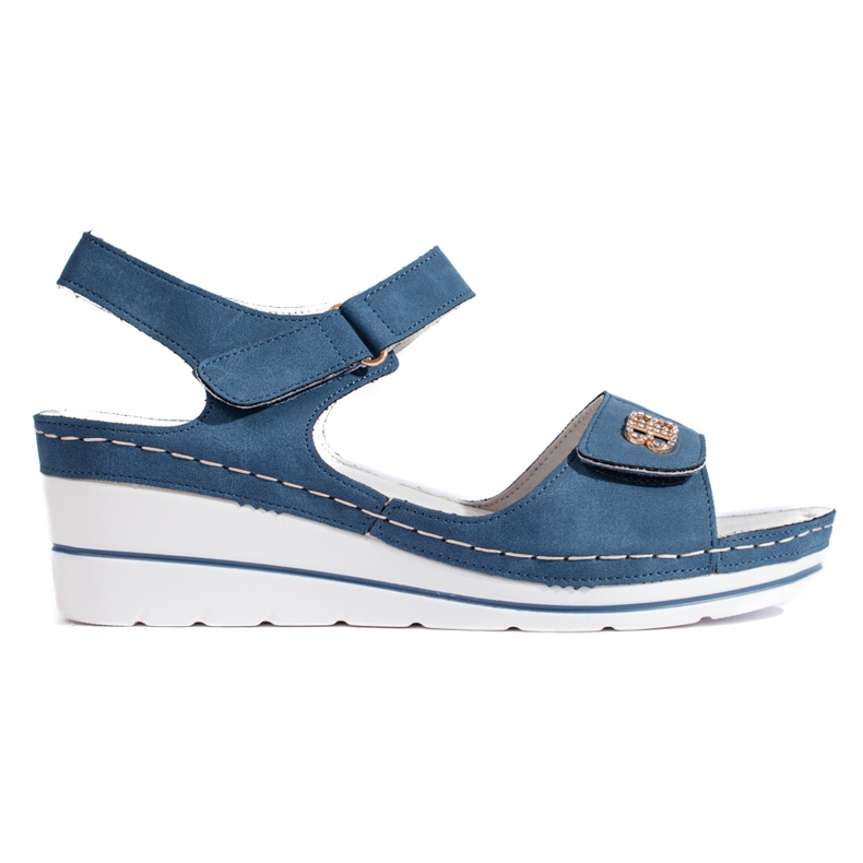 Blå kile sandaler