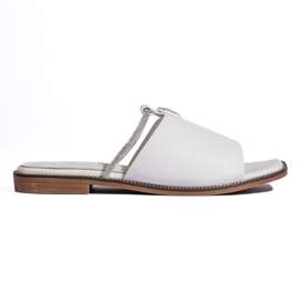Hvide flade flip-flops til kvinder