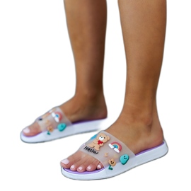 Lilla flip-flops med gummioverdel fra Diaspa violet