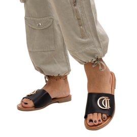 Sorte flip flops med Almeita spænde