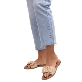 Beige flip-flops med Limera-spænde