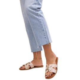 Lysbeige flip-flops med Razanna-spænde