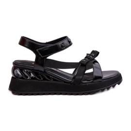 S.Barski Damesandaler med sløjfe D&amp;A CR956 Sort
