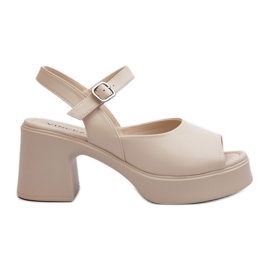 Dame højhælede sandaler Vinceza 66627 Beige