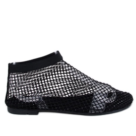 Peyton Black mesh sandaler med rhinestones sort
