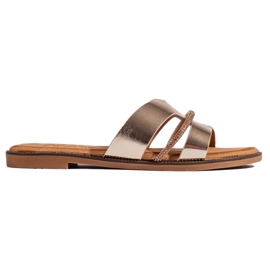 Elegante flip-flops i guld til kvinder gylden